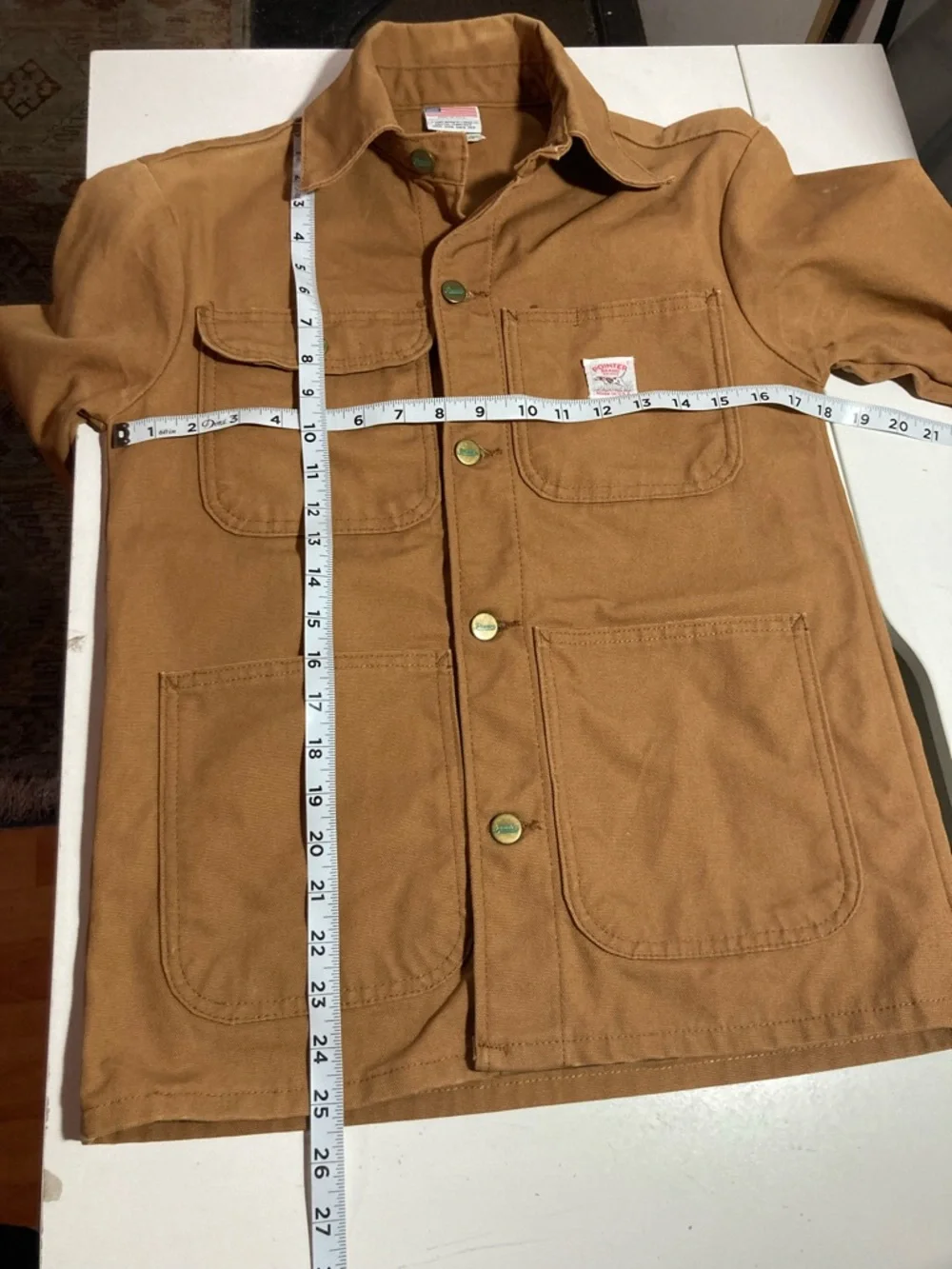 Pointer Brand Brown Duck Chore Coat Lightweight Duck Canvas USA Made Size XSmall - Picture 13 of 16
